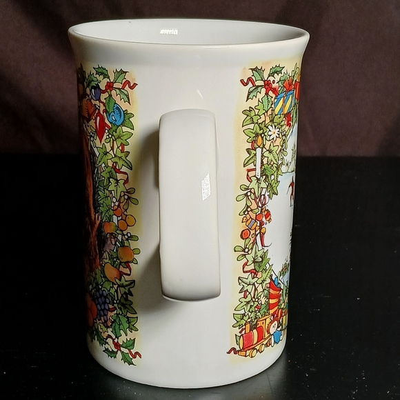 VTG Gathering Mistletoe Dunoon Coffee Mug Victorian Christmas Santa Scotland - Picture 6 of 8